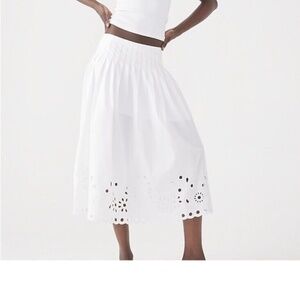 White J. Crew Eyelet Hem Midi Skirt - sz 8 - NWT
